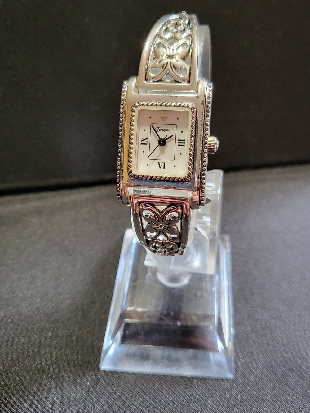 Brighton Hamilton Silver-Tone Butterfly Bangle Watch - Silver